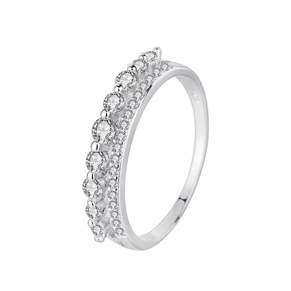 1.2ct. t.w. Lab Diamonds Wedding Band 18k White Gold over Italian Silver